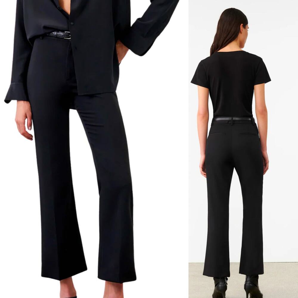 Nili Lotan Elegant Black Straight Leg Trousers
